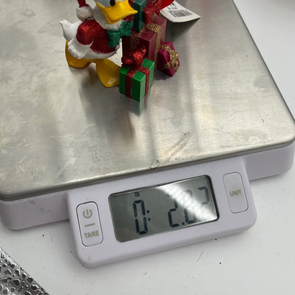 Disney Donald Duck Santa Christmas Ornament with Presents Glitter Accents NEW